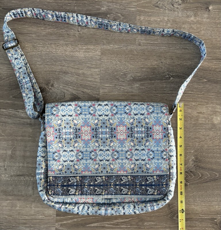 Derin Blue Patterned Messenger Bag with adjustable strap gallery