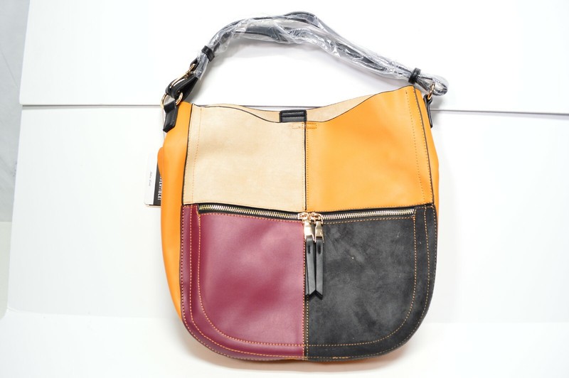 Mellow World Shania Vegan Leather Colorblock Hobo Handbag Large New with Tags