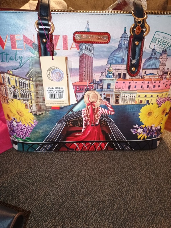 Nicole Lee Tote Bag and Wrist Bag Honey Moon In Venezia New with Tags And Duster
