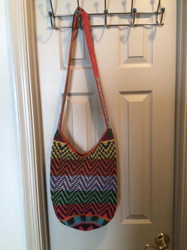 Boho Style Multi Color Woven Crossbody Bag Purse