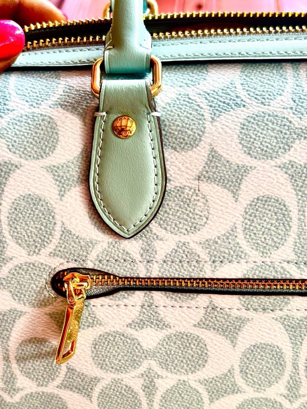 NWT COACH Rowan Satchel Bag In Signature Canvas CEY39 in Light Blue New With Tag gallery