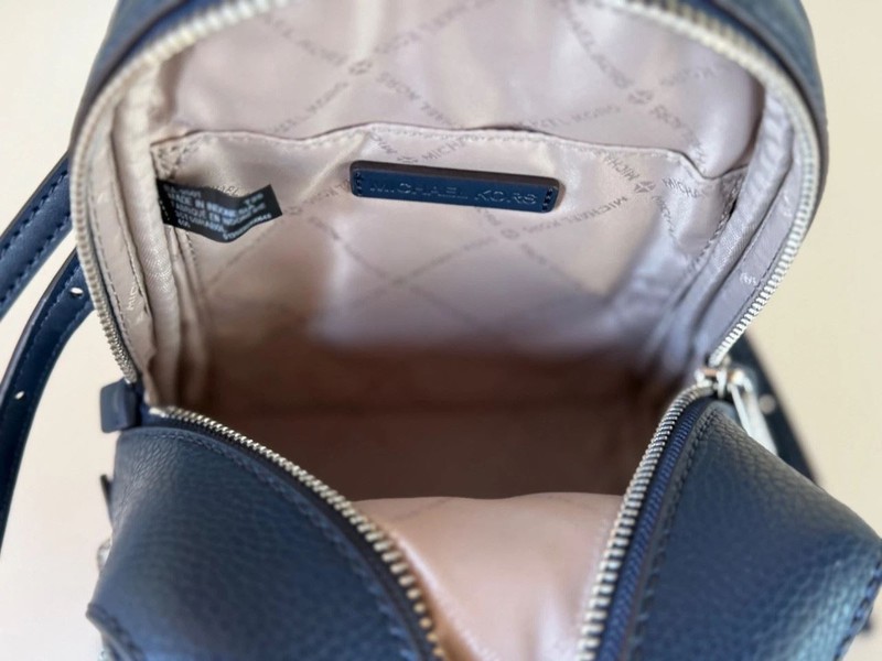 Michael Kors Rhea XS Zip Leather Backpack Crossbody Bag Navy 35T5SRABOL gallery