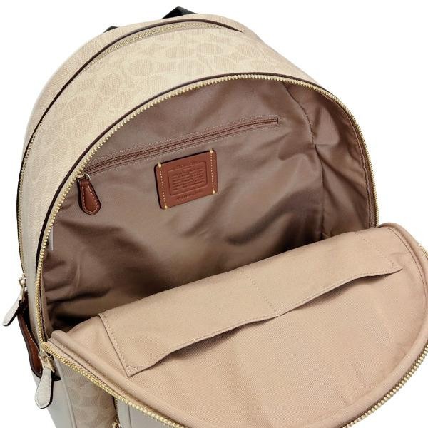 Coach Court Large Sand/Chalk Signature Coated Canvas & Leather Backpack -CZ175 gallery