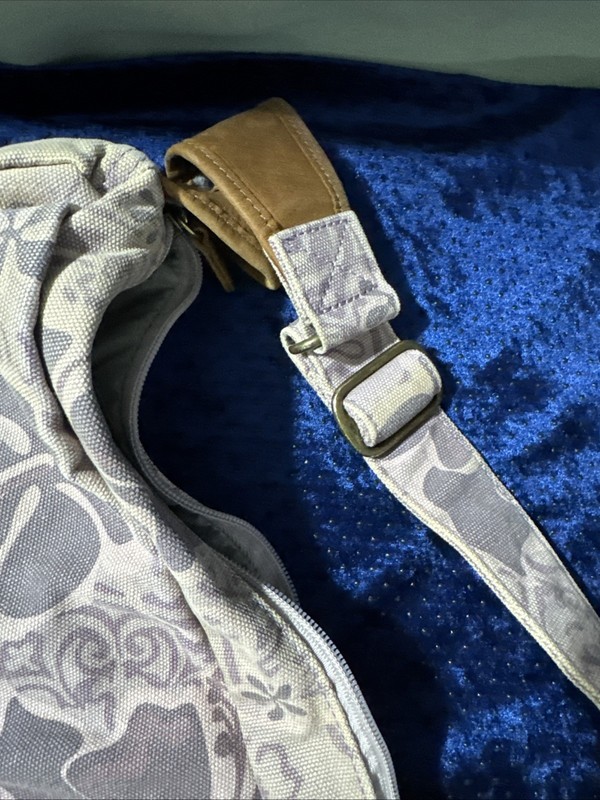 Ameribag By LL Bean - Healthy Sling - Purple Floral Canvas & Leather gallery
