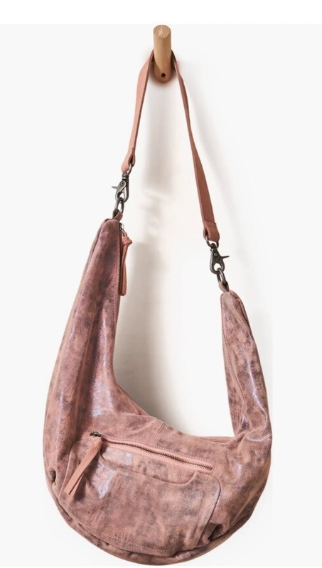 Free People We The Free Sparta Sling Bag Crossbody Acid Rose Gray Metallic NWT gallery
