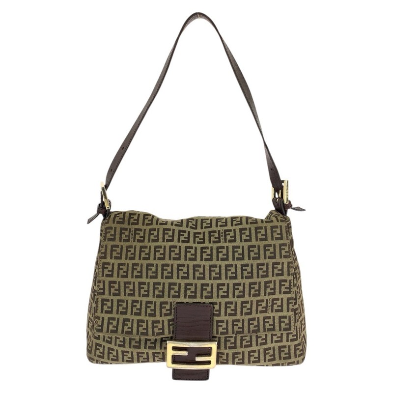 FENDI vintage Zucchino Mamma Bucket 8BR001 Shoulder Bag handbag Brown