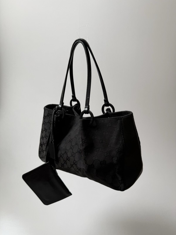 Gucci GG Pattern Black Tote Bag With Pouch gallery