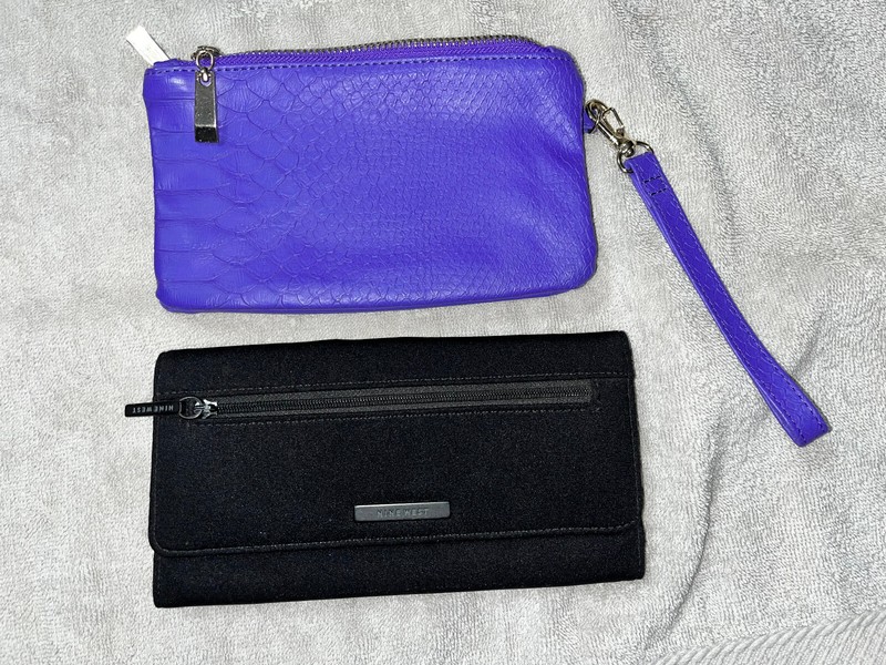 Unmarked – Purple snake skin pattern& 9 west black – Wallets – gently USED