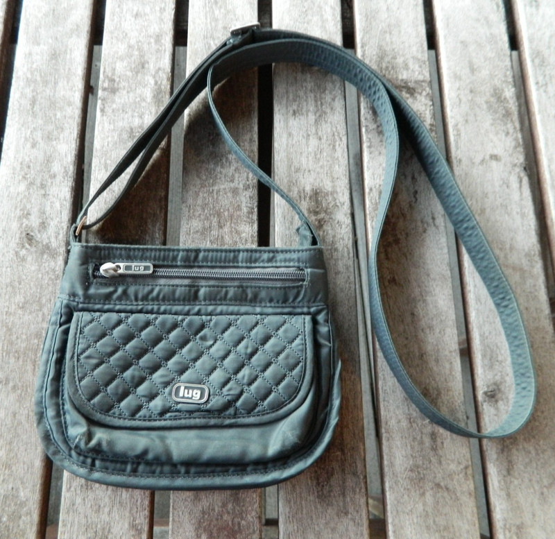 Lug Sway Mini Crossbody Travel Bag Purse Quilted Gray Adjustable Strap 8 x 6 in gallery