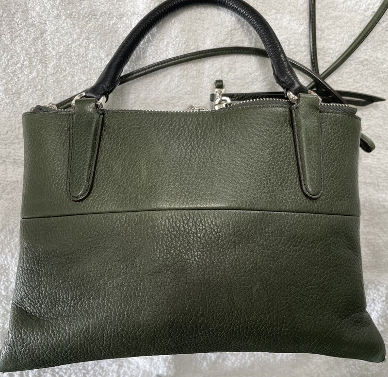 COACH Authentic Handbag The Mini Borough Bag In Leather Dark Green Color gallery