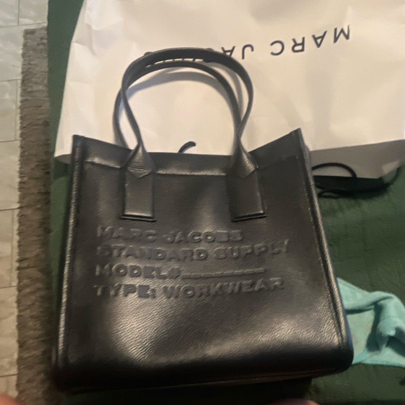 Marc Jacobs Standard Supply Black Tote Bag with Embossed Logo