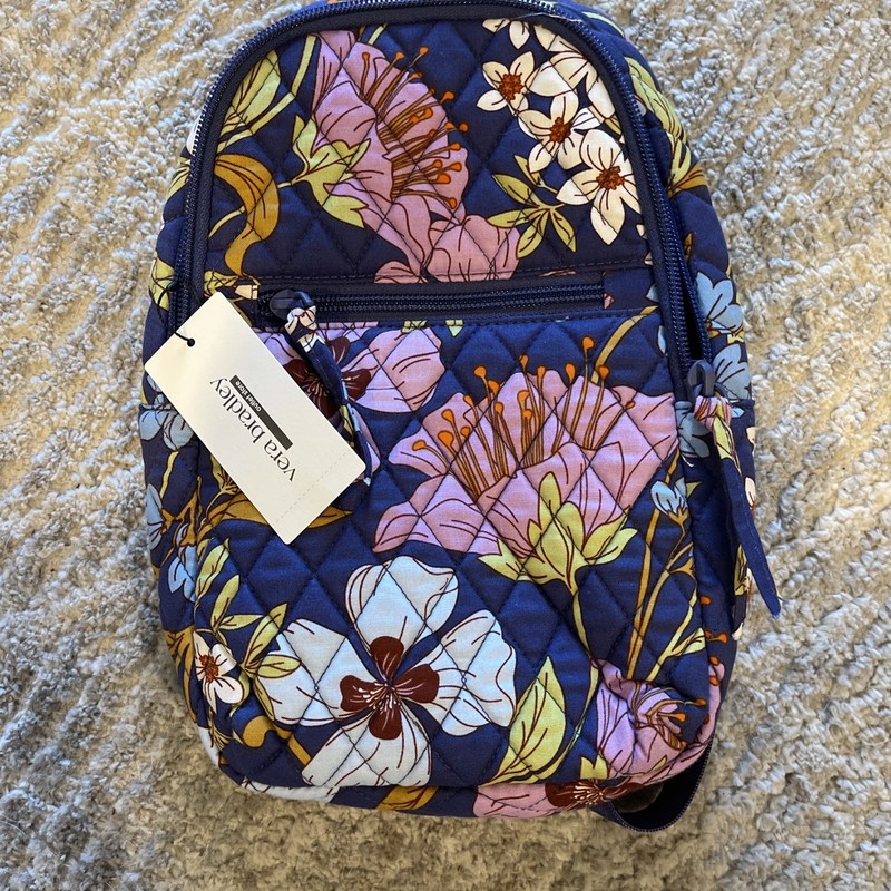 VERA BRADLEY ESSENTIAL SLING BACKPACK Coffee Garden Nwt