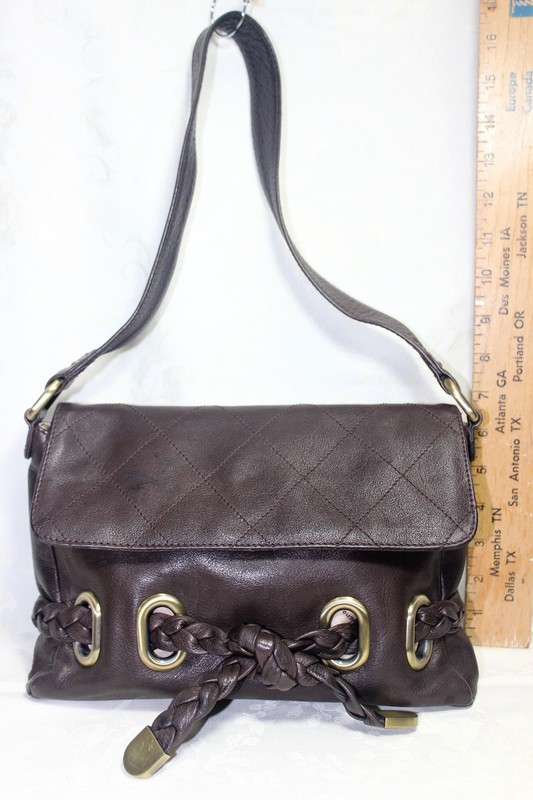 Michael Rome Designs, Genuine Leather Brown Shoulder Bag