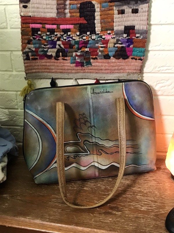 Anuschka Handbag Laptop/Large Vintage Bag Southwestern Hand Painted Leather NWOT gallery