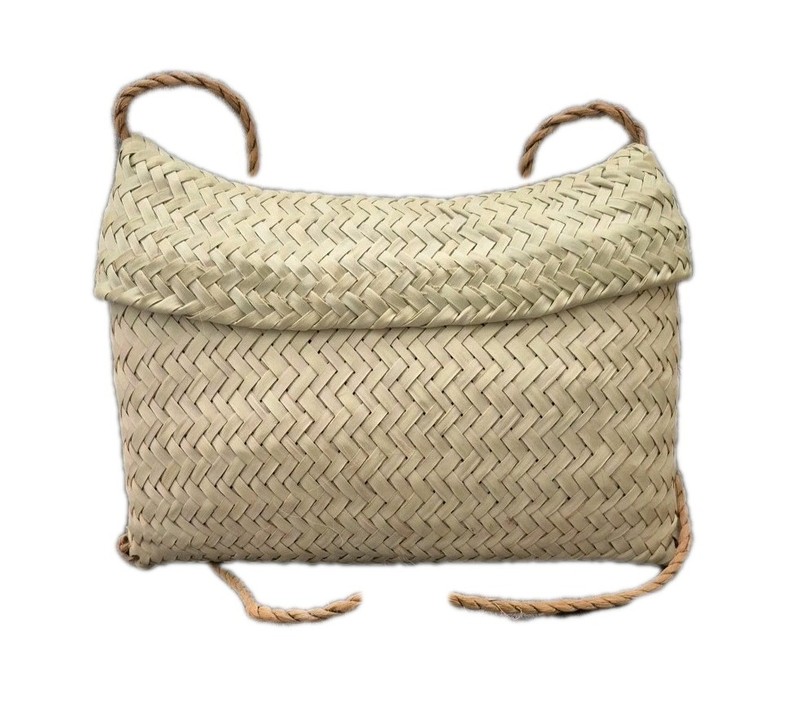 Hand Bag Hand Made Of Straw Fashion Size 10" In 7" Ligh Green New gallery