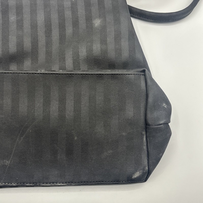Nine West Black Embossed Striped Backpack/Purse gallery