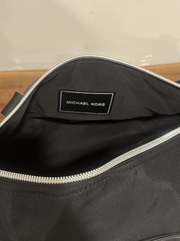 Michael Kors Fragrance Heavy Duty Black Duffel Bag Gym Travel New without Tag gallery