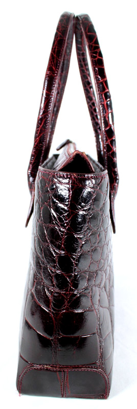 TOD'S Vintage Dark Burgundy Alligator Skin Double Handle D BAG DI Tote Bag gallery