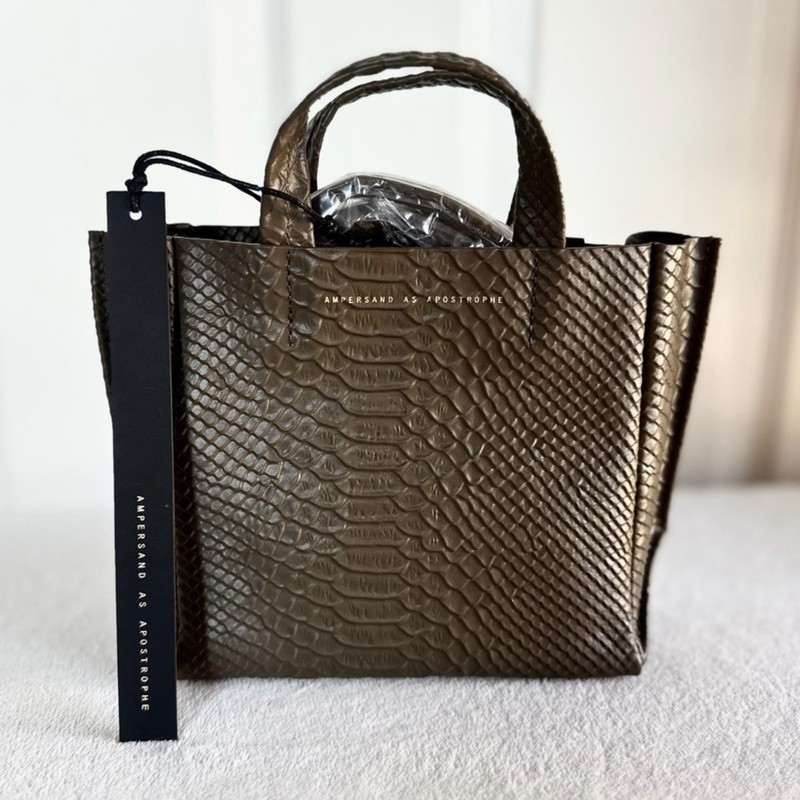 Ampersand As Apostrophe Micro Tote New Earth Brown Python Leather NWT $473 MSRP