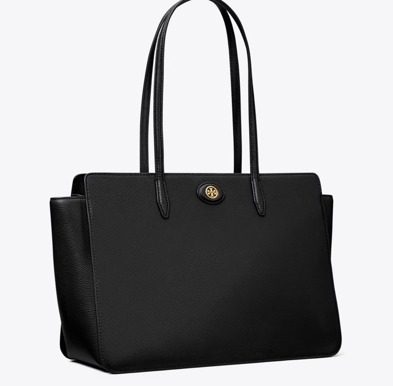 Tory Burch Robinson Pebbled Black Tote NWT