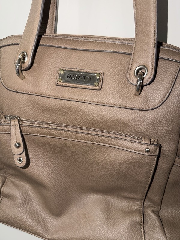 Rosetti Multi Compartment Handbag, Shoulder Bag, Taupe Communter Workwear Purse gallery
