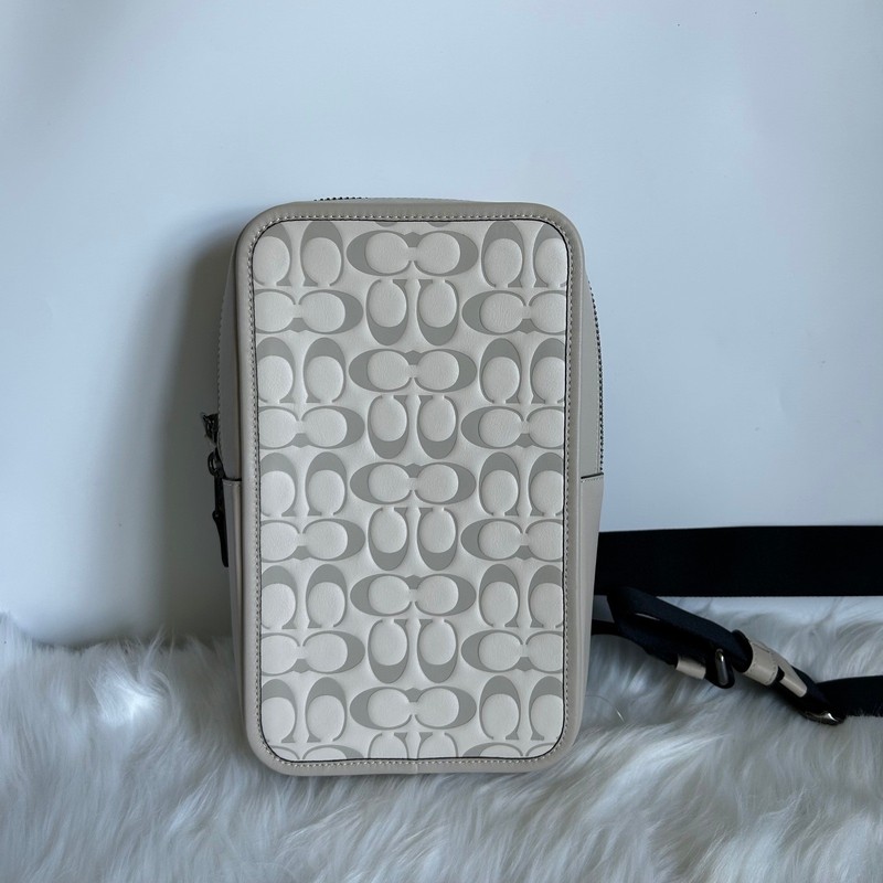 Coach Sullivan Crossbody Chalk White Signature Leather CJ670 Excellent