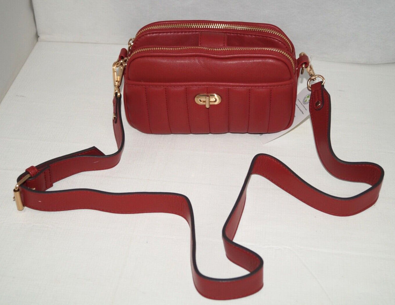 NWT Authentic TIME AND TRU Red Faux Leather Cross Body Bag