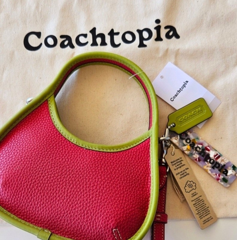 ⭐️SOLD OUT⭐️ Coach Coachtopia Micro Ergo Bag in Strawberry Haze & Lime Green