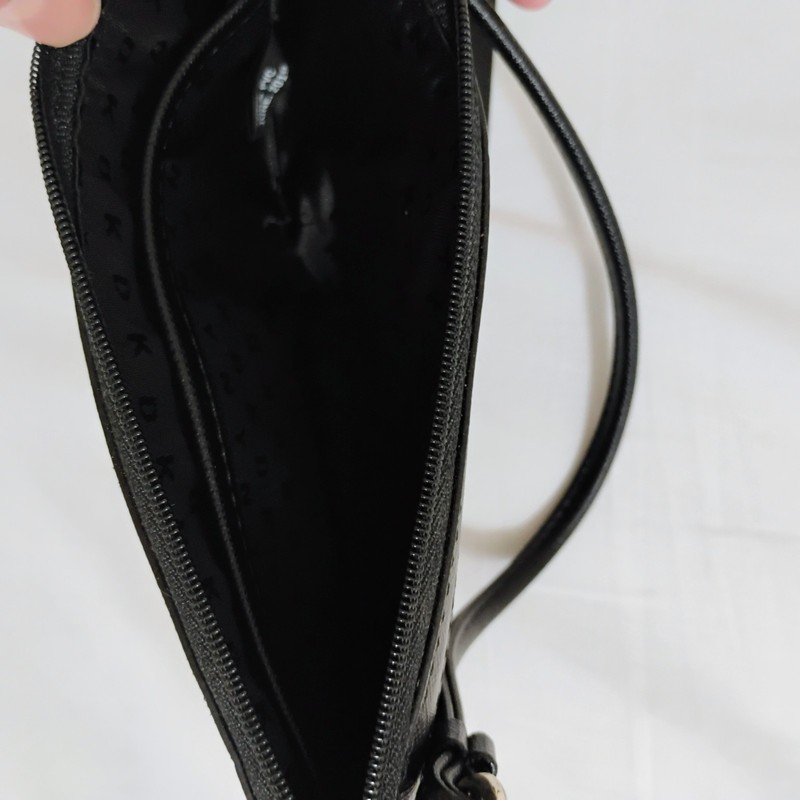 DKNY Women's Bryant Item Wristlet Clutch Wallet Black Faux Saffiano Leather NWT gallery