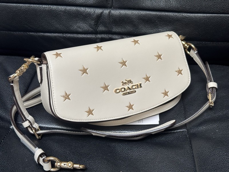 NWT Coach CW305 Andrea Small Shoulder Bag With Star Print Calf Leather