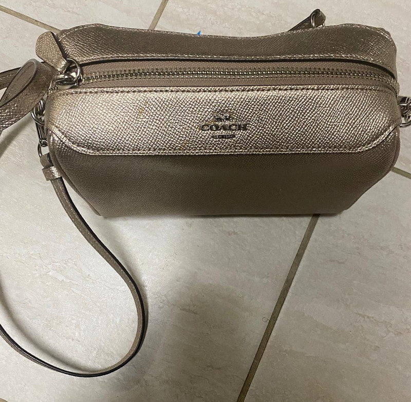 Coach Bennett Crossbody In Metallic Platinum Leather
