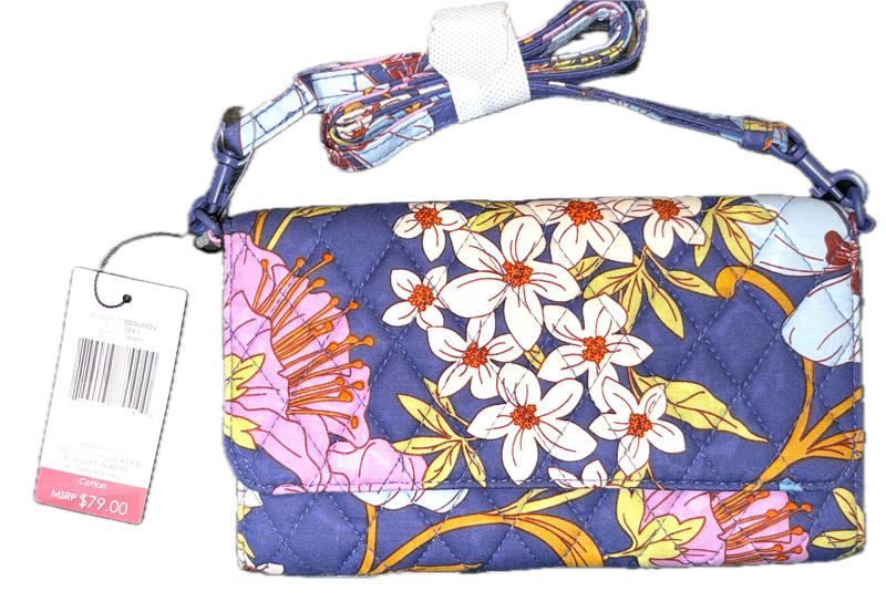 VERA BRADLEY * WALLET CROSSBODY HANDBAG * COTTON * 8″ X 5″ X 1″ * CHOOSE ONE