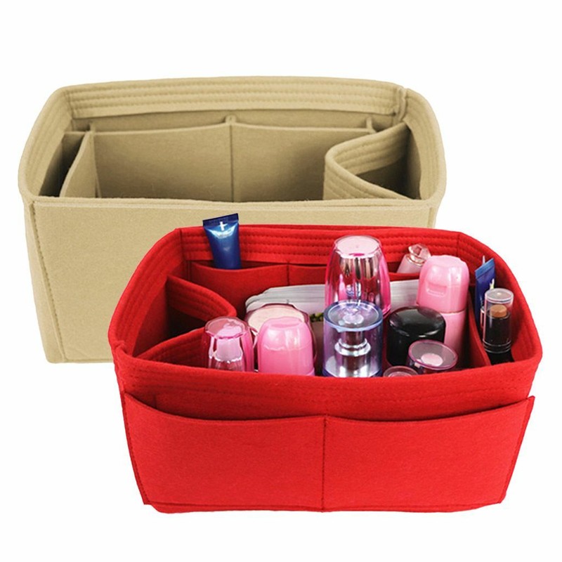 Multi-Pocket Tall Long Insert Bag Felt Purse Handbag Bag Liner Tote Organizer US gallery