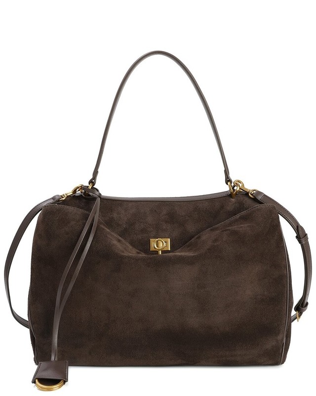 Tiffany & Fred Paris Suede Top Handle Tote Women’s Brown
