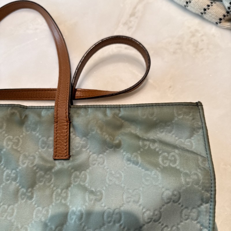 Gucci sage green tote 12” height 18” length 5” wide gallery
