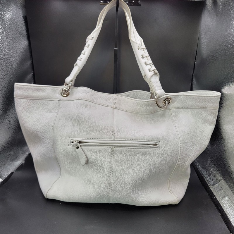 Donald J Pliner Large White Pebble Leather Slouch Hobo Shoulder Bag Lined