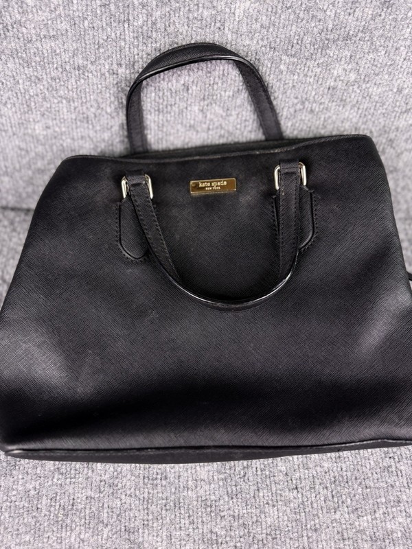 Kate Spade Laurel Way Evangelie Black Saffiano Leather Satchel Crossbody Handbag