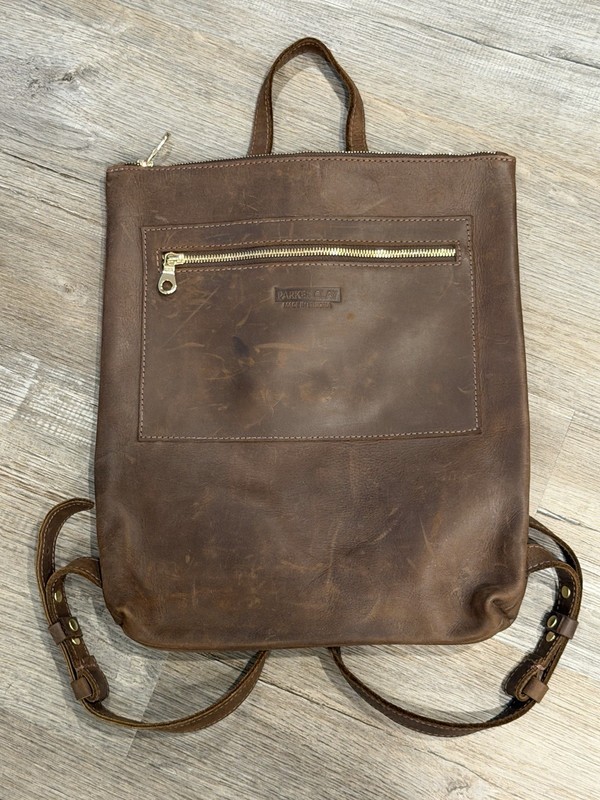 Parker Clay Miramar Brown Leather Backpack Handmade Ethiopia Laptop Bag