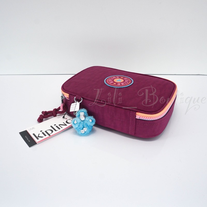 Kipling 100 Pens Case Pencil Accessory Polyamide KI0672 Rainbow Fun Purple Fig gallery