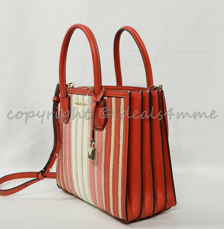 Michael Kors 30T9LM9T6L Mercer Medium Acordion Convertible Tote in Bright Ruby