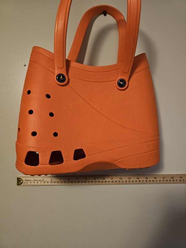 OPTARI SOL Orange Tote Croc Style Waterproof Beach Hand Bag With Handles NWOT gallery