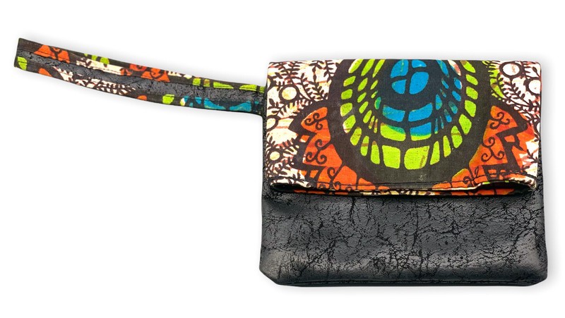 Ankara Goddess Wristlet Clutch African Print Tribal Coin Purse Artist Made