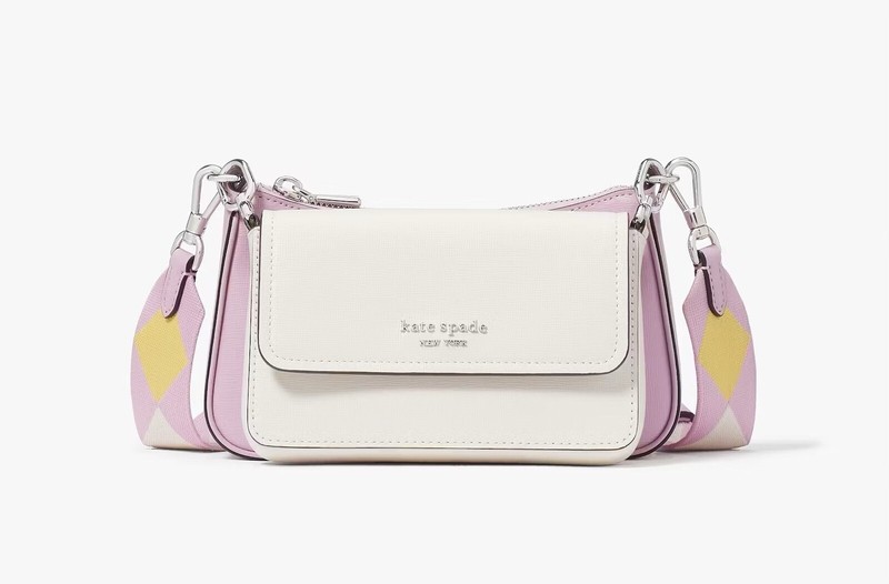 ☂️🍄Kate spade Double Up Colorblocked Crossbody☄️MINI☄️ Parchment Multi KG065