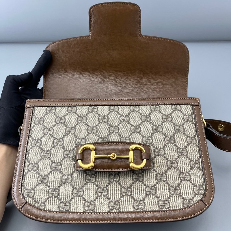 Gucci Small Horsebit 1955 Beige Brown Gg Supreme Monogram Calfskin (ym052226a0r) gallery