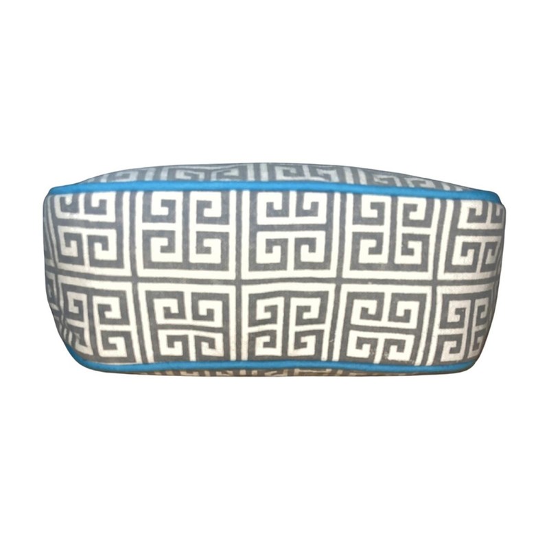 The Royal Standard Greek Key Amenities Bag - Gray & Turquoise Canvas gallery