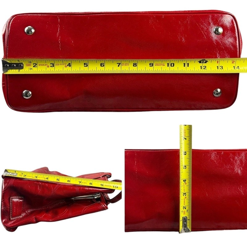 NWT Coach F15658 Y2K Cranberry Red Patent Leather Tote Bag + Matching Wallet Set gallery