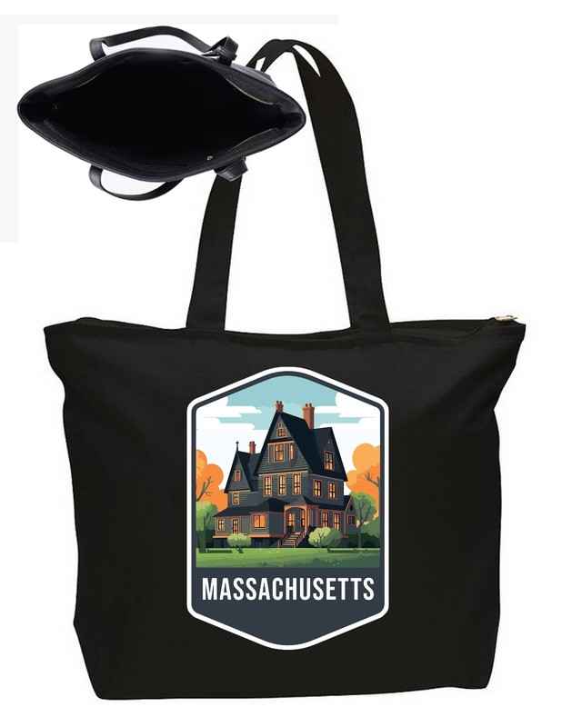 PERESONALIZED Tote Bag Massachusetts State Poster Art Travel Bag Canvas Tote XL
