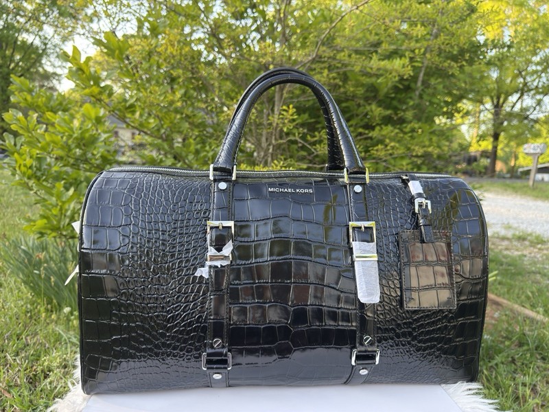 Authentic Michael Kors Bedford Travel XL Weekender Leather Black