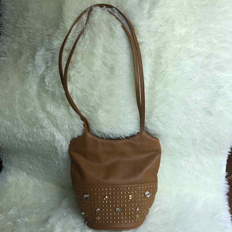 Dawli Shoulder Bag Womens Leather Tan Purse Embellishments
