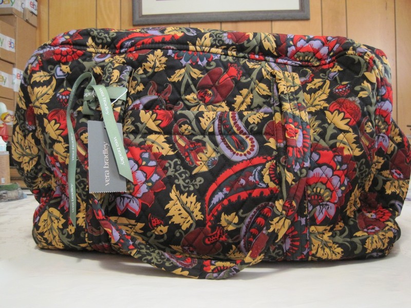 VERA BRADLEY MIRAMAR WEEKENDER MIDNIGHT GARDEN PAISLEY